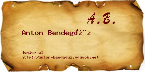 Anton Bendegúz névjegykártya